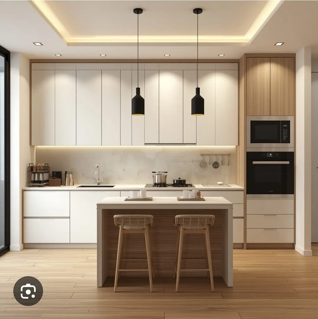 Hasil pengerjaan kitchen set minimalis modern warna putih abu-abu