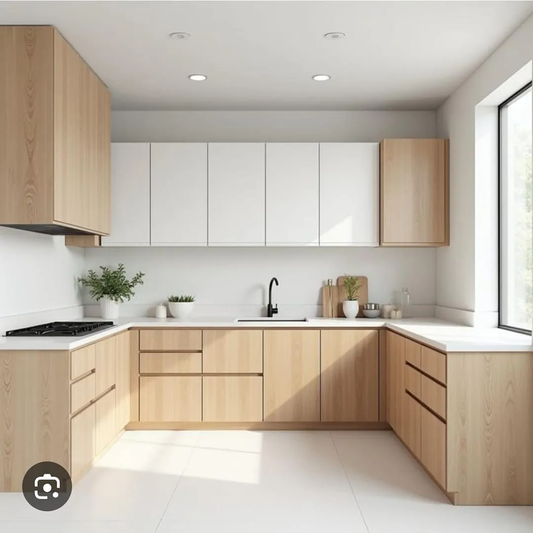Hasil pengerjaan kitchen set minimalis modern warna putih abu-abu